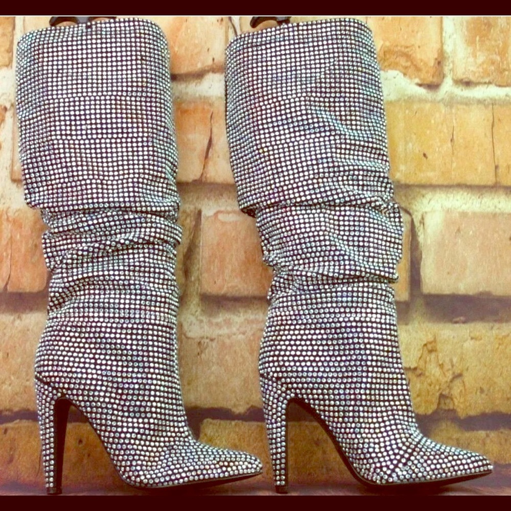 Steve Madden Crushing Boot Rhinestone Microsuede